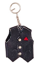 Black Biker Vest Keychain