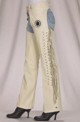 C323<br>Ladies chaps with bone,bead and fringe