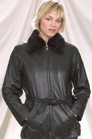 DL25<br>Ladies jacket with removable collar fur with belt
