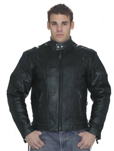 DMJ711-SS<br>Mens Cowhide Racer Jacket