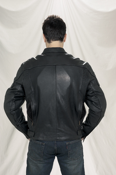 DMJ720-01<br>Mens Naked Cowhide Leather Racer jacket  