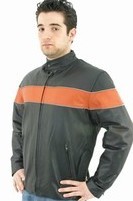 DMJ795-Orange<br>Mens Soft Leather Motorcycle Jacket 