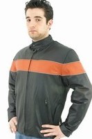 DMJ795-Orange<br>Mens Soft Leather Motorcycle J...