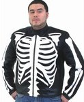 DMJ801<br>Mens Top Grade Soft Leather Skeleton Jacket 