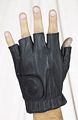All leather fingerless riding gloves with gel with velcro