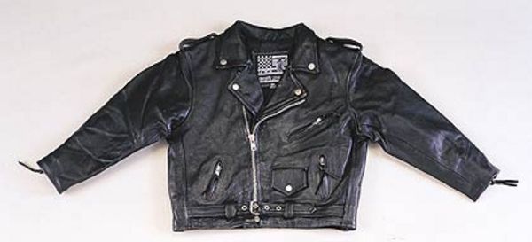 KD342<br>Kids plain motorcycle jacket cowhide leather