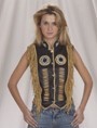 LV424<br>Ladies vest with beads, bone, braid and fringe with snaps