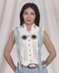LV426<br>Ladies vest with beads, bone, braid and fringe with snaps