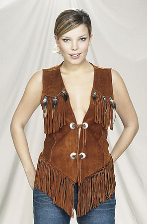 LV450<br>Ladies western vest with fringe and beads