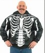 DMJ701<br>Mens Top Grade Soft Leather Skeleton w/ Skull Hood