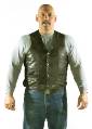 MV302-Brown<br>Plain Brown Leather Vest (Heavy ...