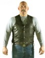 MV303-Brown<br>Mens Vest with Side Laces, 2 Front, 2 Inside pockets, Cowhide Leather