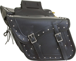 SD4065-PV<br>Slanted PVC Saddlbag w/ Studs & Braid