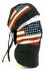 Leather face mask USA flag ajdustable velcro strap, one size