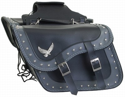   PVC SADDLEBAG W/ Q-RELEASE, STUDS & EAGLE-LIFE TIME WARRANTY 