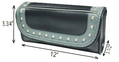 TB3030-12<br>PVC-Toolbag, gray braids, studs, water proof, PVC 12"